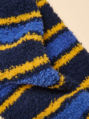 Joules Men's Fluffy Blue Stripe Socks