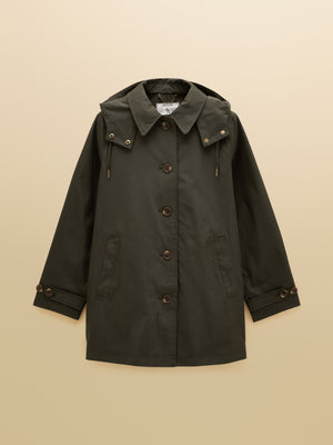 Joules Rainmore Khaki Green Waterproof Button Through Raincoat