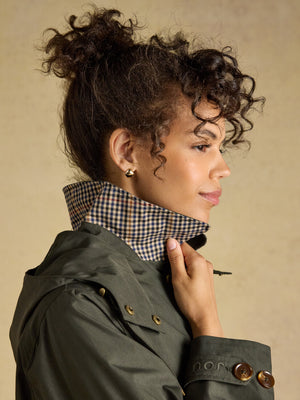 Joules Rainmore Khaki Green Waterproof Button Through Raincoat