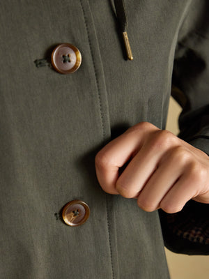 Joules Rainmore Khaki Green Waterproof Button Through Raincoat