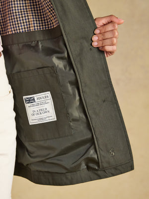 Joules Rainmore Khaki Green Waterproof Button Through Raincoat