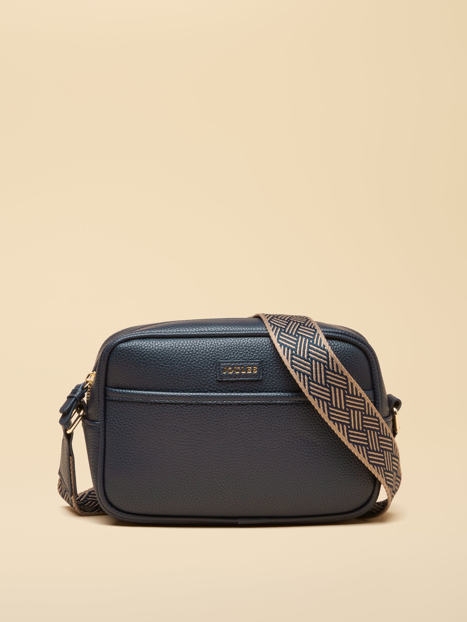 Joules Trent Navy & Gold Cross Body Bag with Adjustable Thick Strap