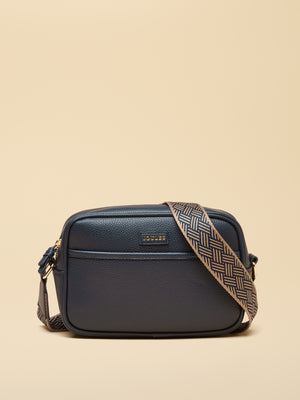 Joules Trent Navy & Gold Cross Body Bag with Adjustable Thick Strap