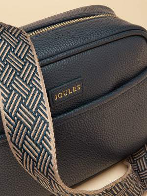 Joules Trent Navy & Gold Cross Body Bag with Adjustable Thick Strap