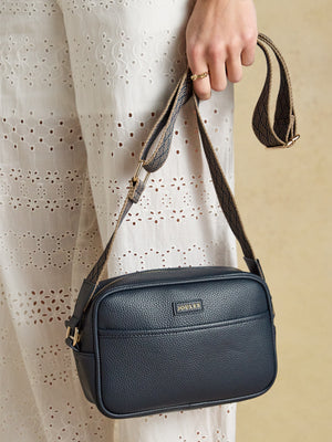 Joules Trent Navy & Gold Cross Body Bag with Adjustable Thick Strap