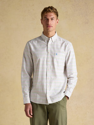 Joules Classic Fit White Multi Checked Cotton Oxford Shirt