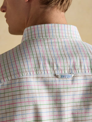 Joules Classic Fit White Multi Checked Cotton Oxford Shirt