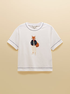 Joules Jonty Fox Graphic Short Sleeve 100% Cotton T-Shirt