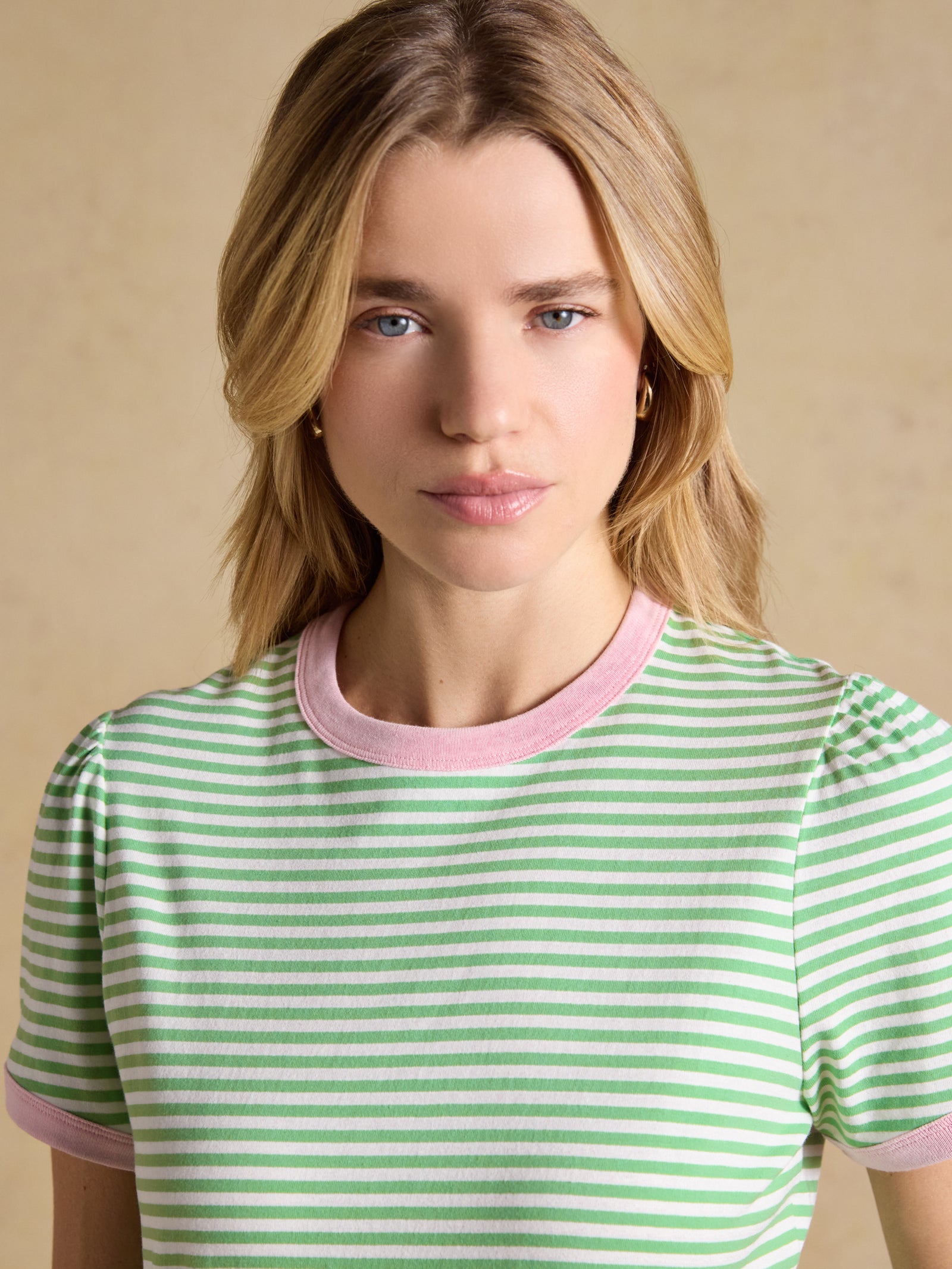Joules Erin Green Stripe Short Sleeve Jersey T-Shirt