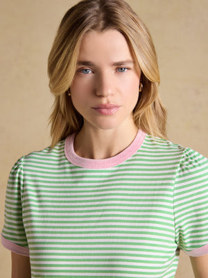 Joules Erin Green Stripe Short Sleeve Jersey T-Shirt