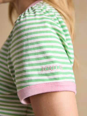 Joules Erin Green Stripe Short Sleeve Jersey T-Shirt