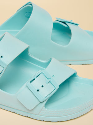 Joules Sunseeker Light Blue EVA Double Buckle Sliders