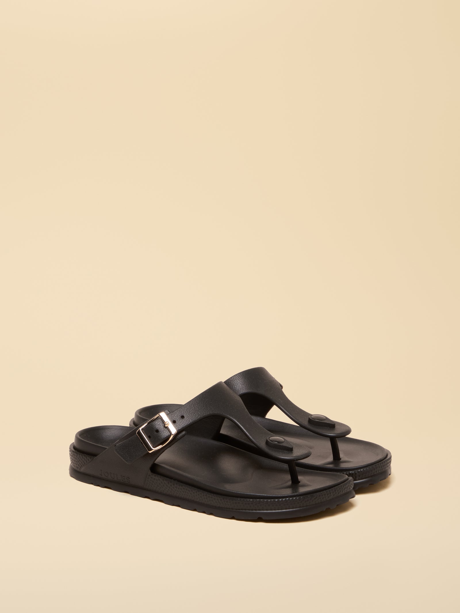 Joules Soleil Black Buckle Flip Flop