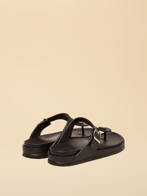 Joules Soleil Black Buckle Flip Flop