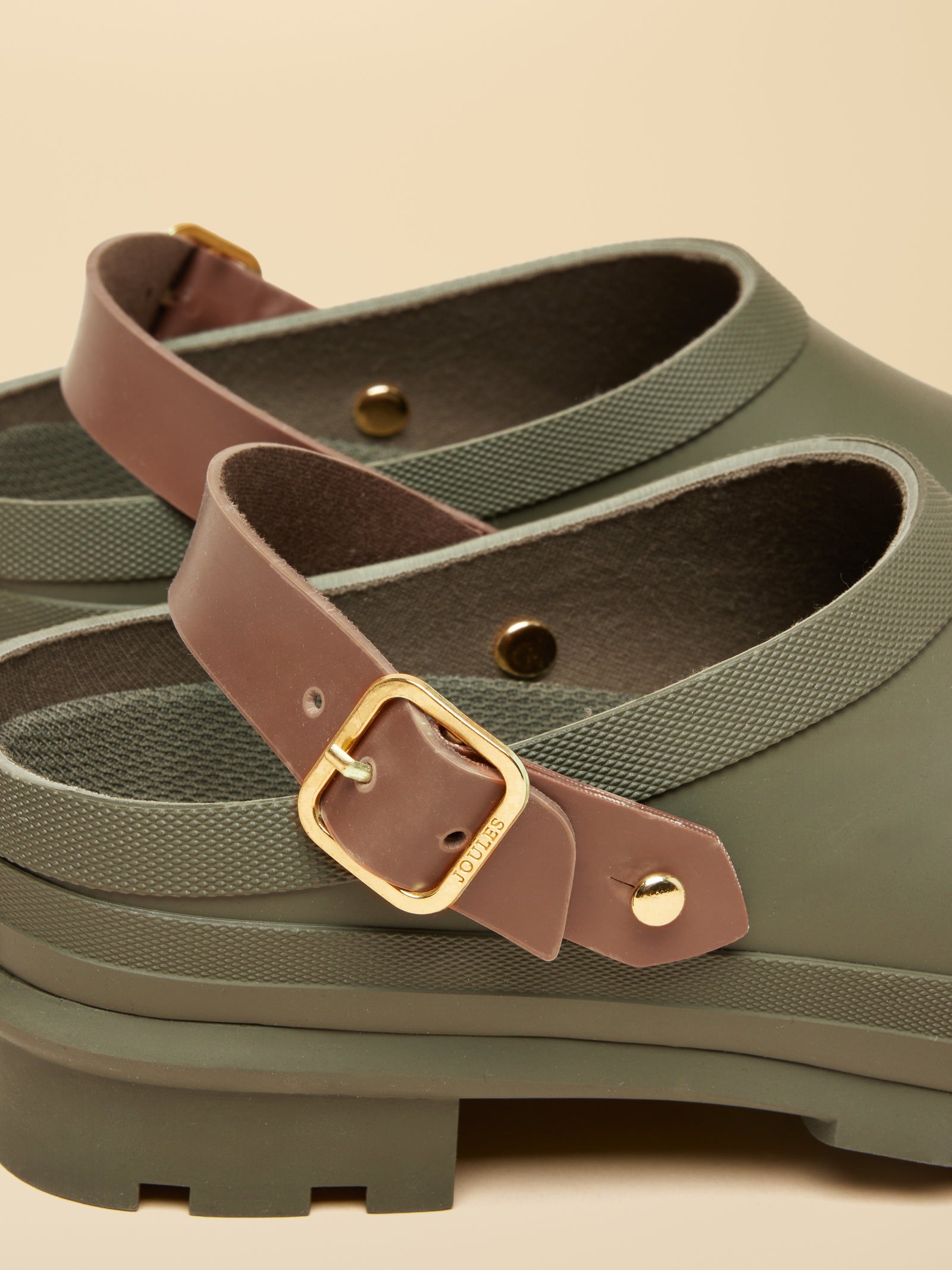 Joules Elbridge Khaki Green Welly Clogs