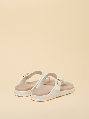 Joules Soleil White Buckle Flip Flop