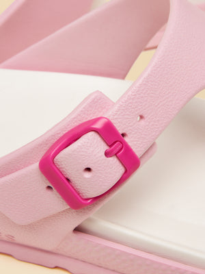 Joules Soleil Pink Buckle Flip Flop