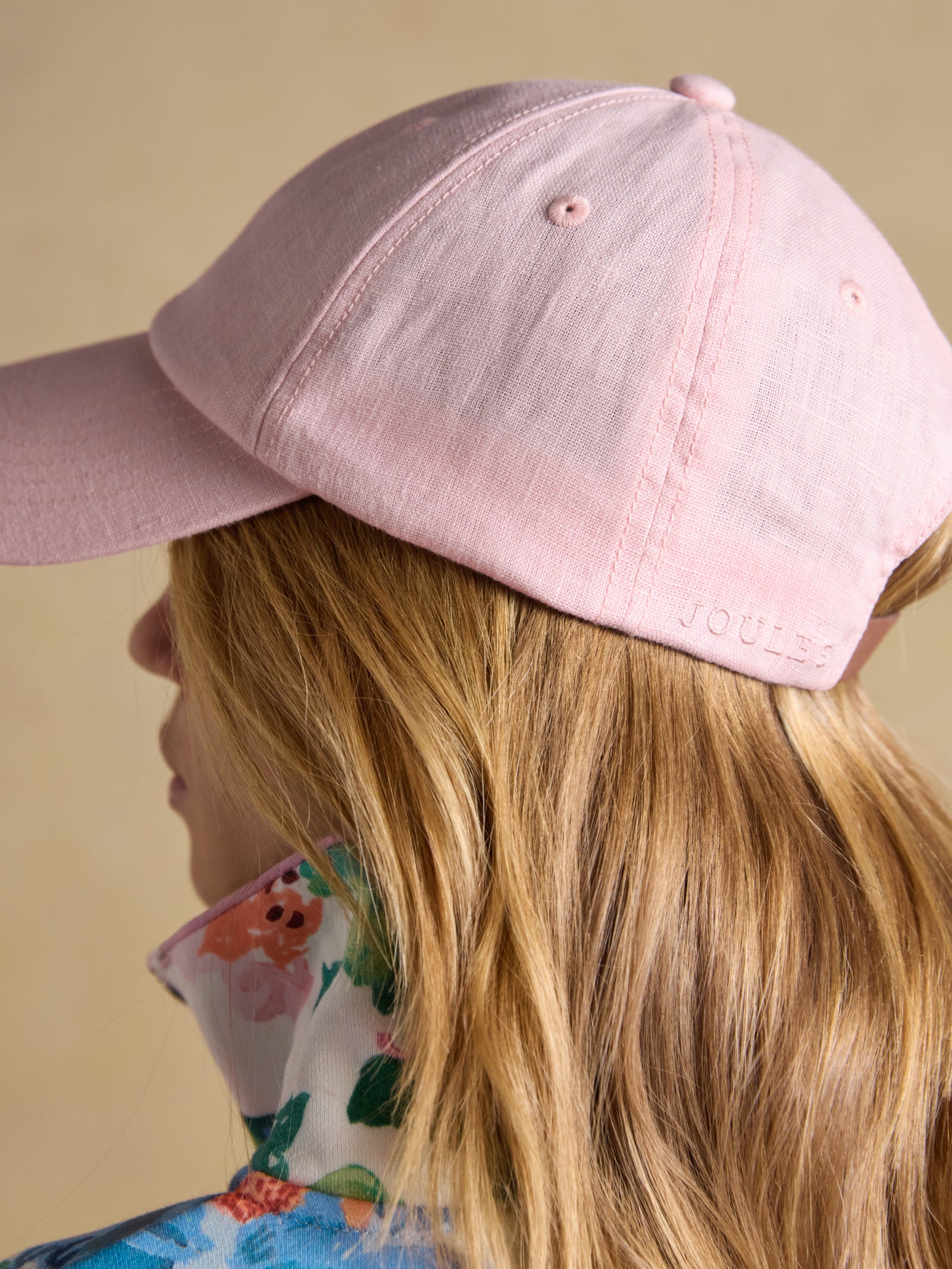 Joules Daley Pink Pure Linen Baseball Cap