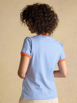 Joules Erin Blue Stripe Short Sleeve Jersey T-Shirt