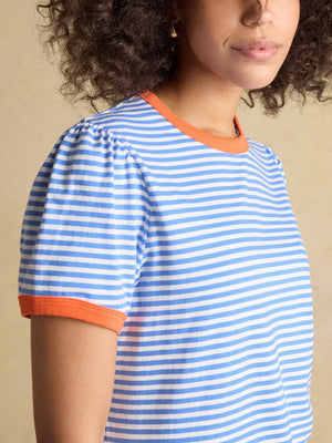 Joules Erin Blue Stripe Short Sleeve Jersey T-Shirt