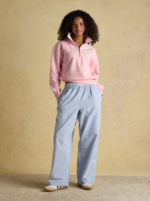 Joules Racquet Pink Embroidered Quarter Zip Sweatshirt