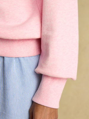 Joules Racquet Pink Embroidered Quarter Zip Sweatshirt