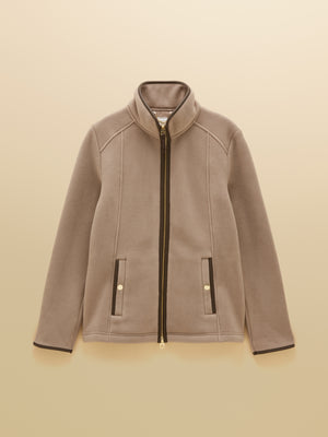 Joules Heritage Mink Brown Regular Full Zip Up Polar Fleece