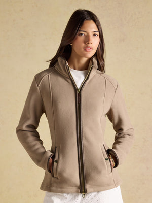 Joules Heritage Mink Brown Regular Full Zip Up Polar Fleece