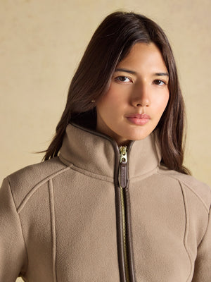 Joules Heritage Mink Brown Regular Full Zip Up Polar Fleece