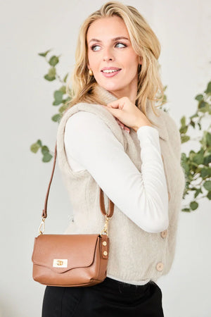 Elie Beaumont Twist Cross Body Tan Bag