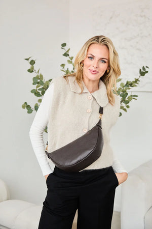 Elie Beamont Chocolate Hobo Bag