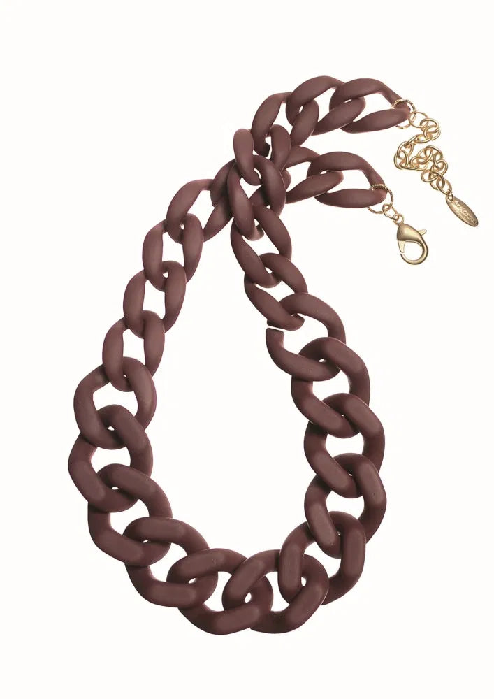Hot Tomato Aubergine Graduated Link Chain Necklace