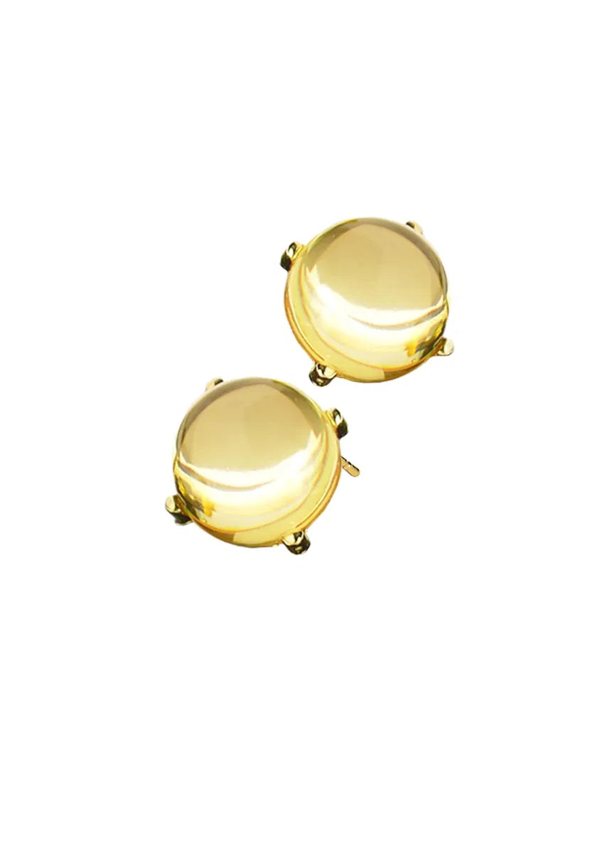 Hot Tomato Amber Grande Cabachon Earrings