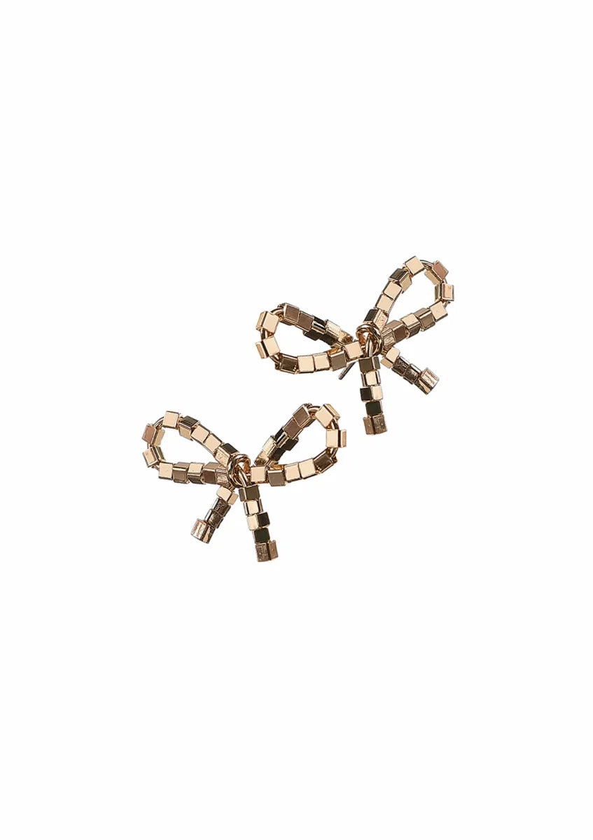 Hot Tomato Gold Bonnie Bow Studs