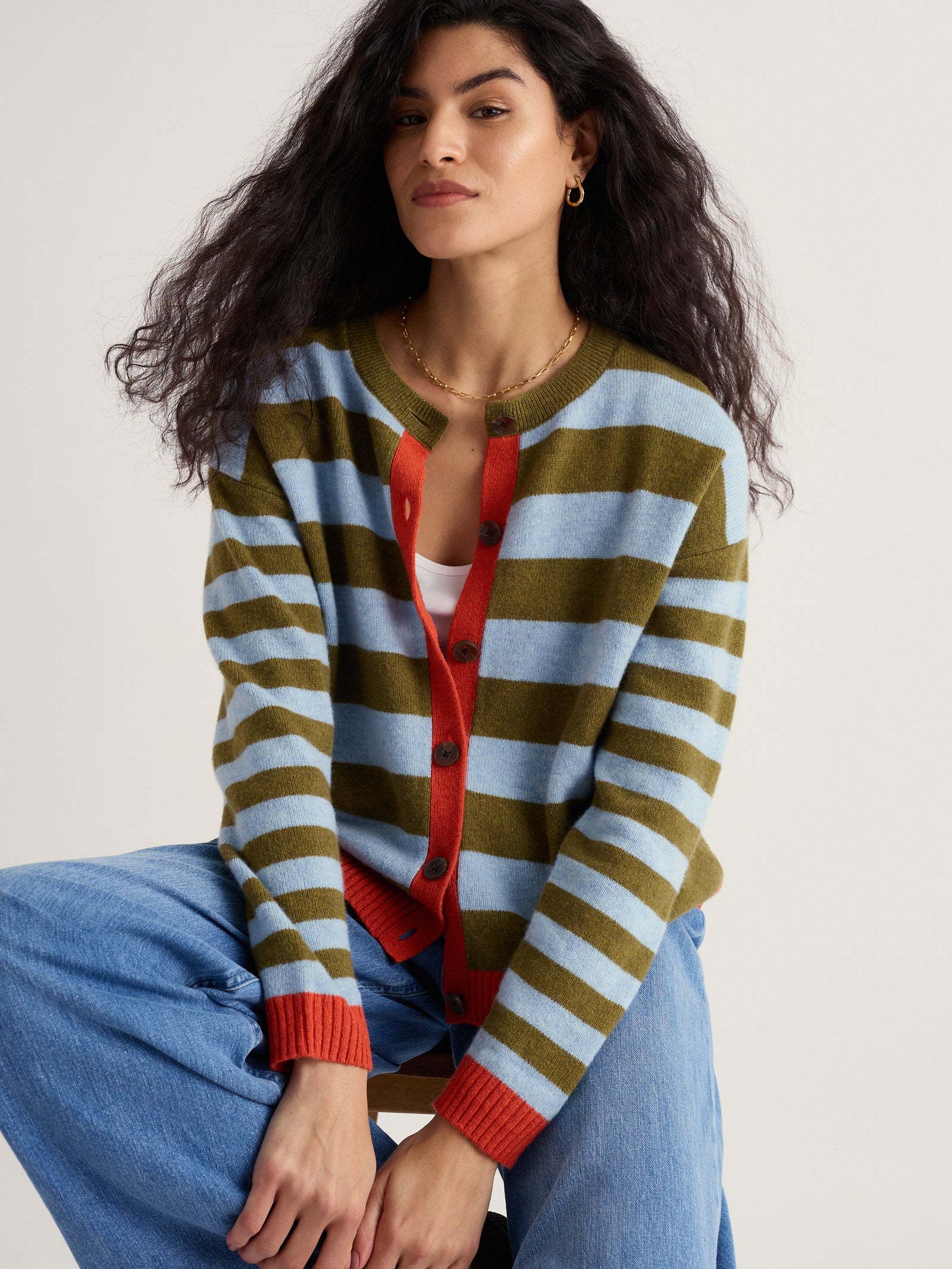Seasalt Bright Shape Seagrass Mix Pinwell Cardigan