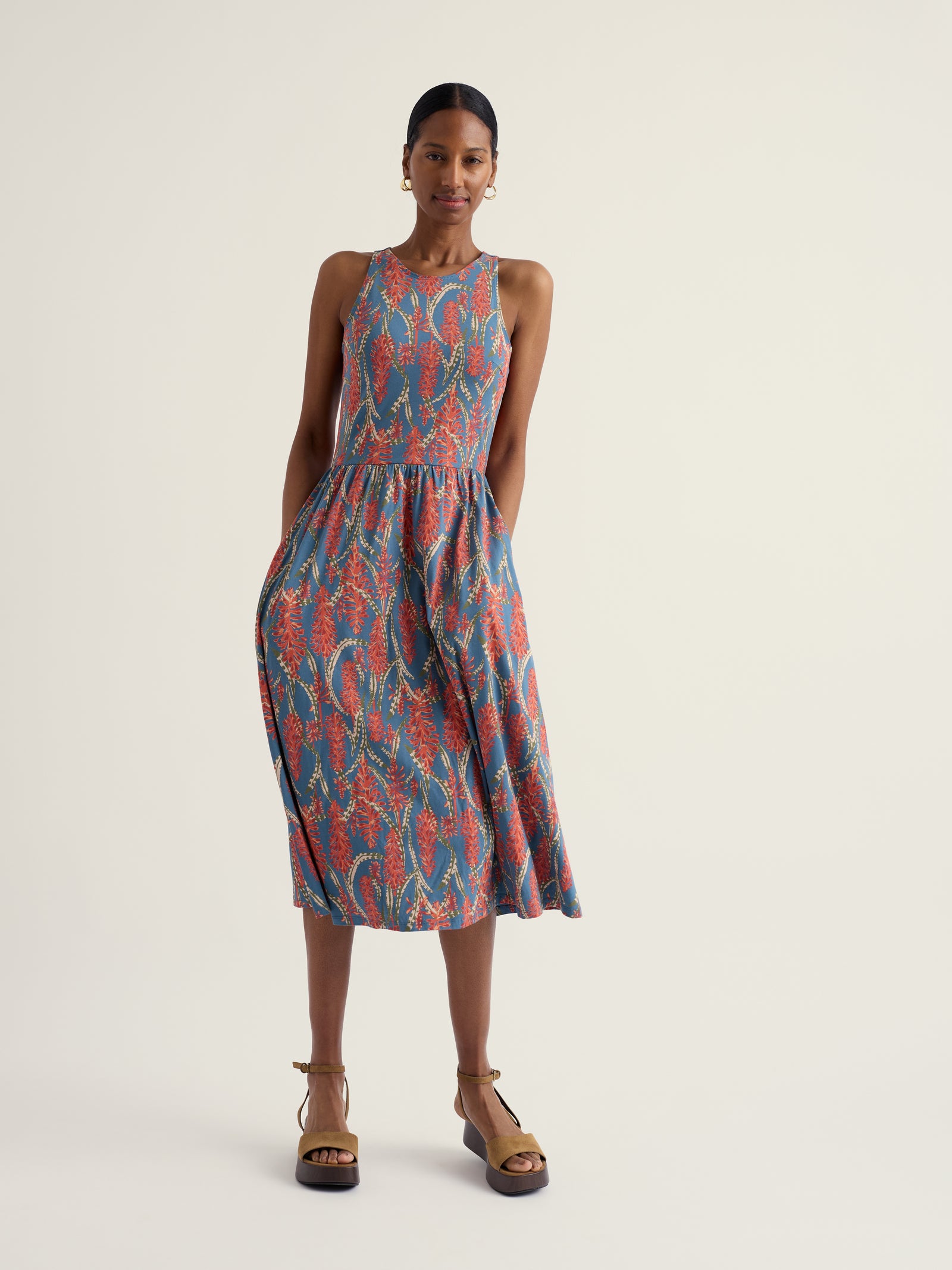 Seasalt Red Hot Poker Dusk Porthmeor Wave Dress