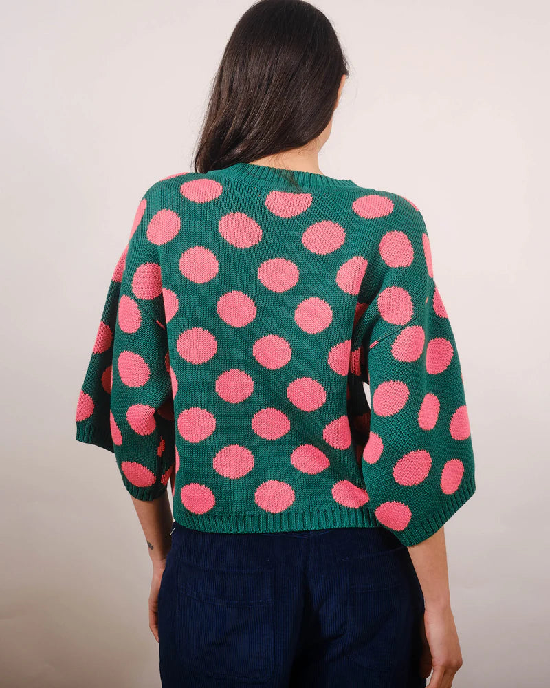 Pretty Vacant Roma Polka Dot 3/4 Sleeve Jumper