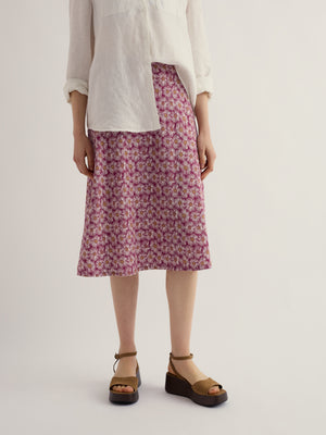 Seasalt Painted Asters Dark Freesia Rose Skirt