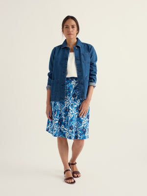 Seasalt Winding Meadow Sailboats Knee Length Rose Skirt