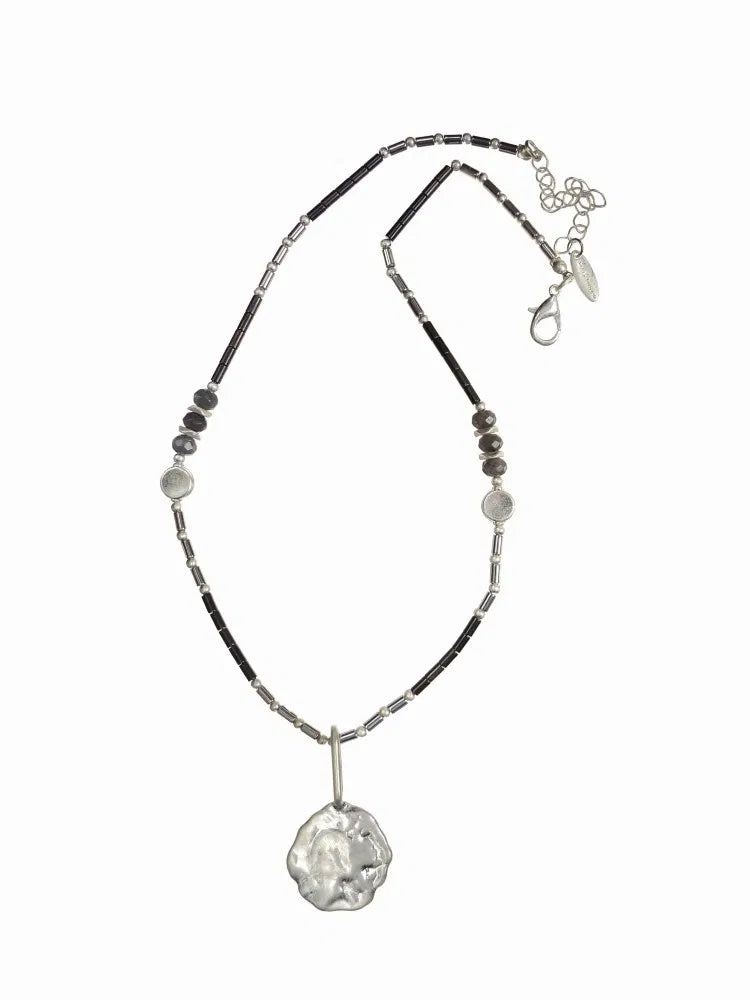 Hot Tomato Silver Antiquity Beads Pendant Necklace