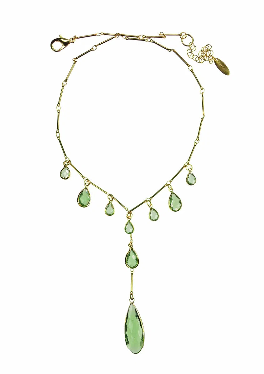 Hot Tomato Peridot Peardrop Pendant Necklace