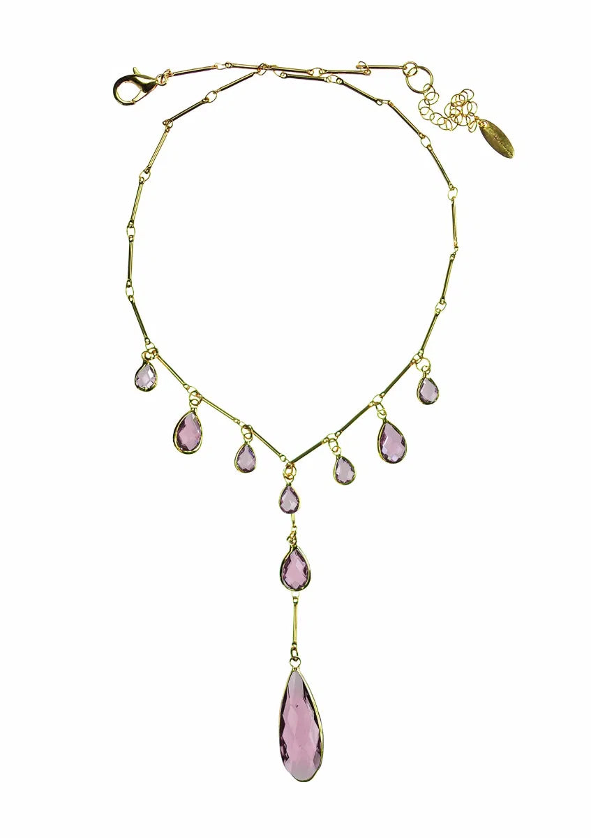 Hot Tomato Amethyst Peardrop Pendant Necklace