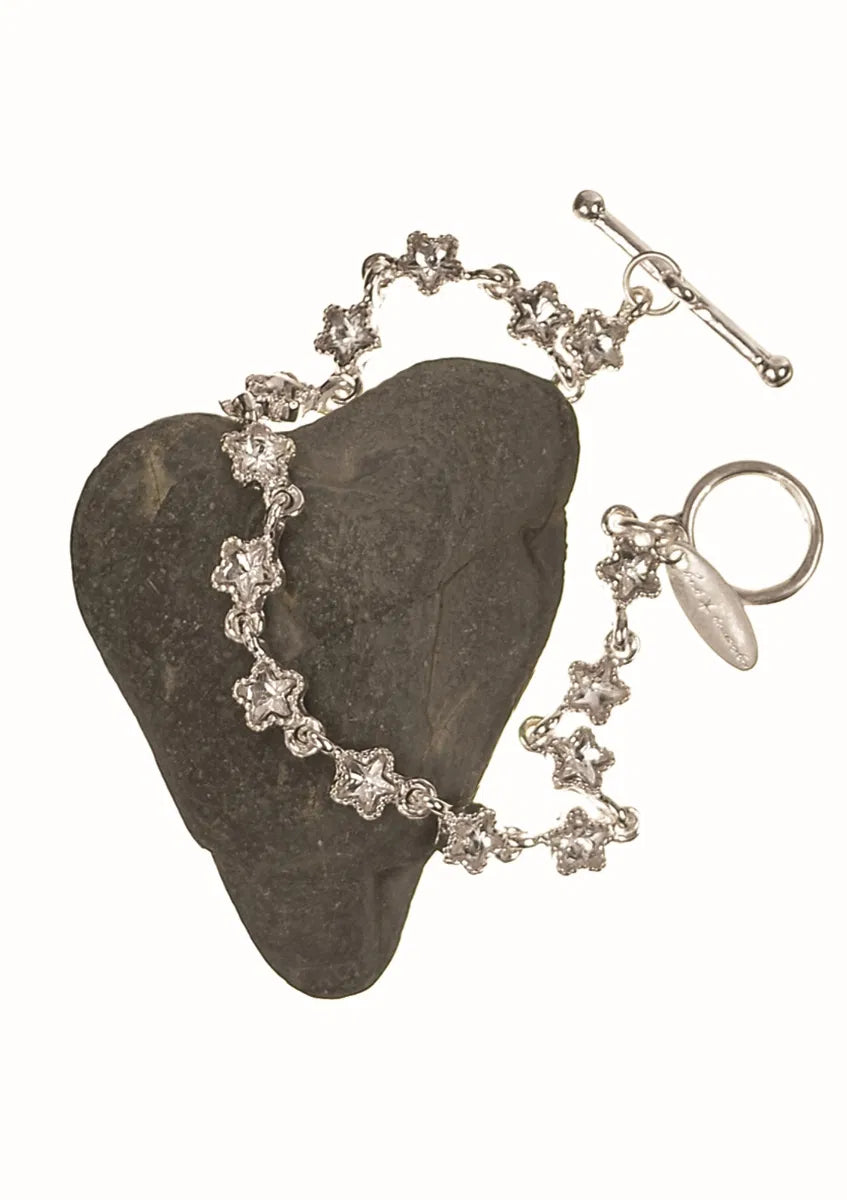 Hot Tomato Silver & Clear Crystal Celestial Bracelet