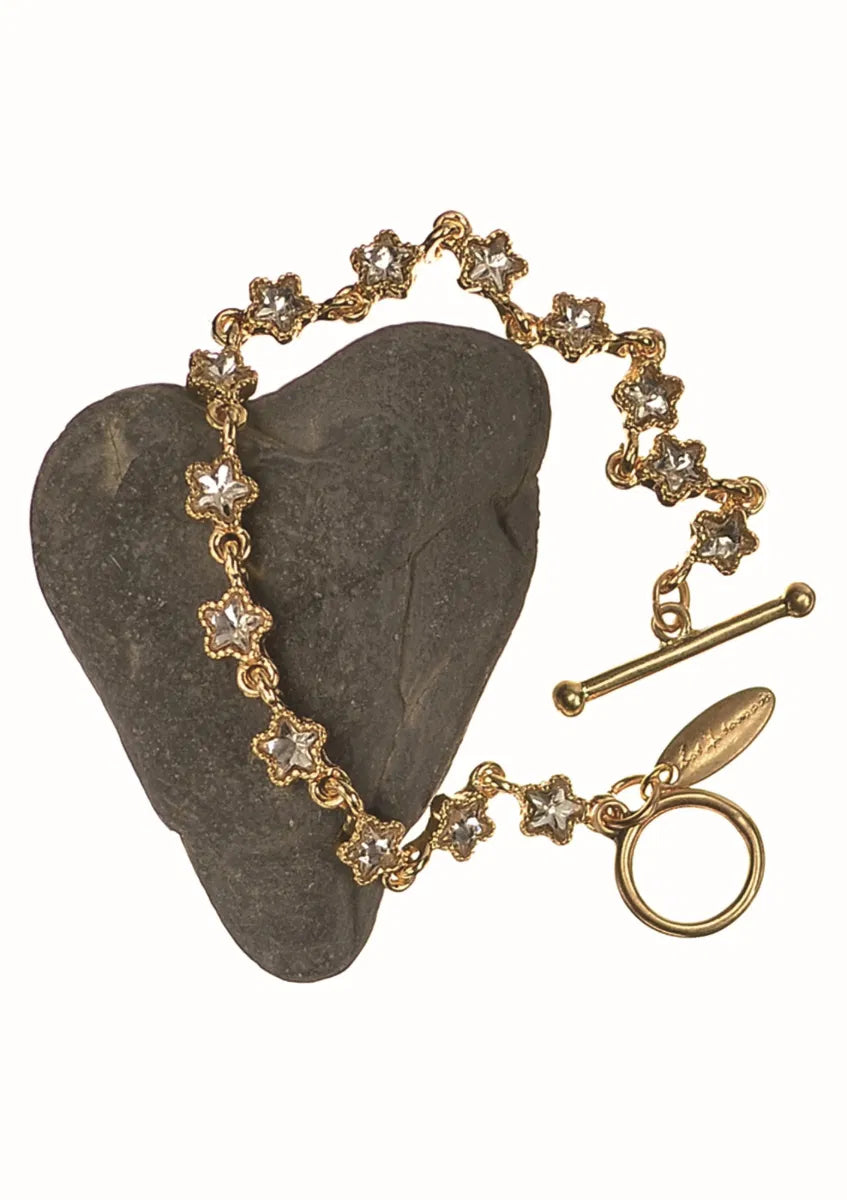 Hot Tomato Gold & Clear Crystal Celestial Bracelet