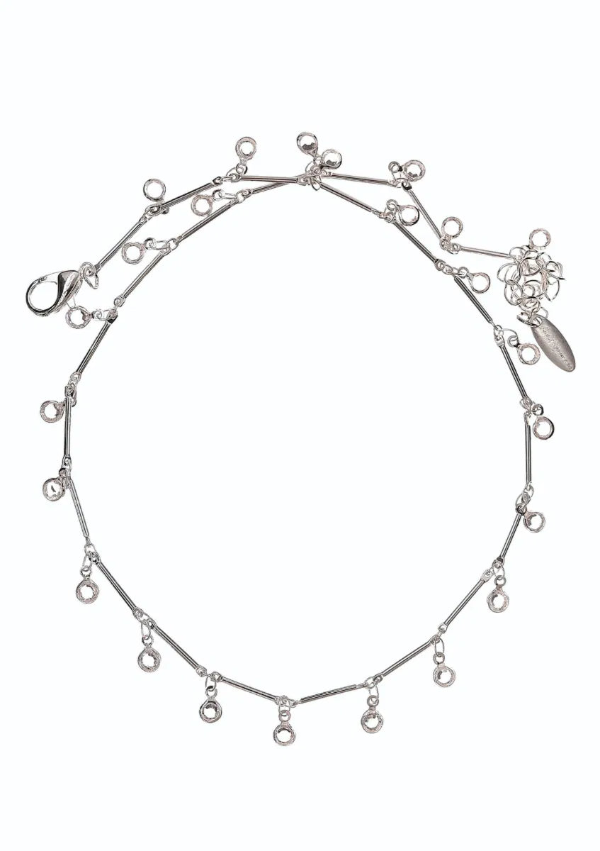 Hot Tomato Silver Delicate Droplet Necklace