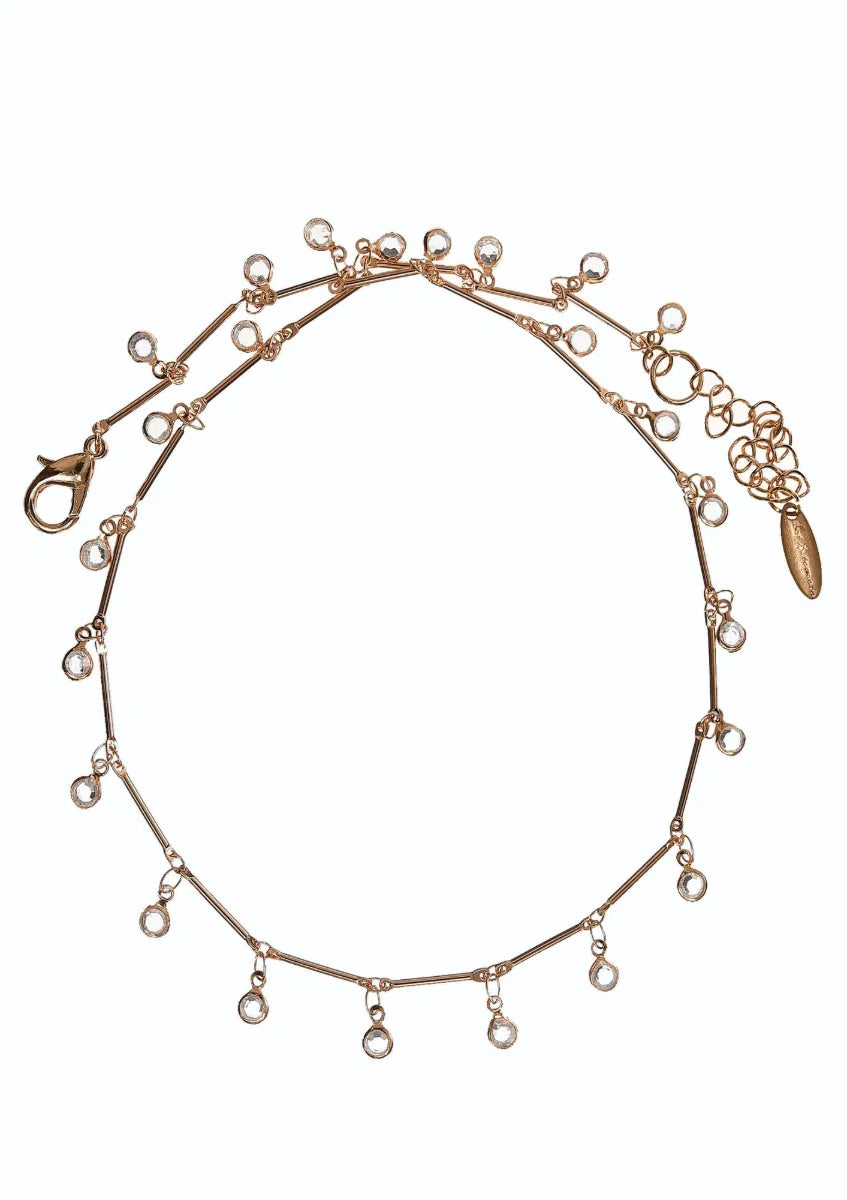 Hot Tomato Gold Delicate  Droplet Necklace