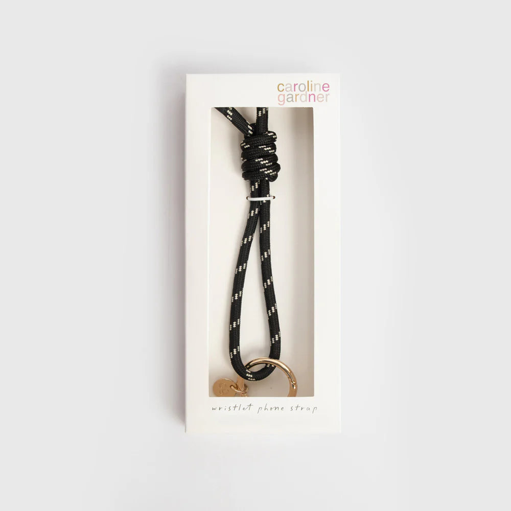 Caroline Gardner Black & White Wristlet Phone Strap