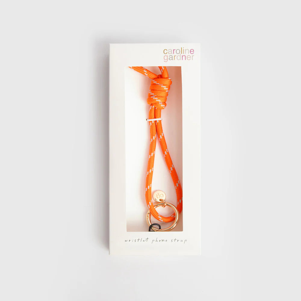 Caroline Gardner Orange & Blue Wristlet Phone Strap