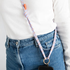 Caroline Gardner Green and Pink Crossbody Phone Strap