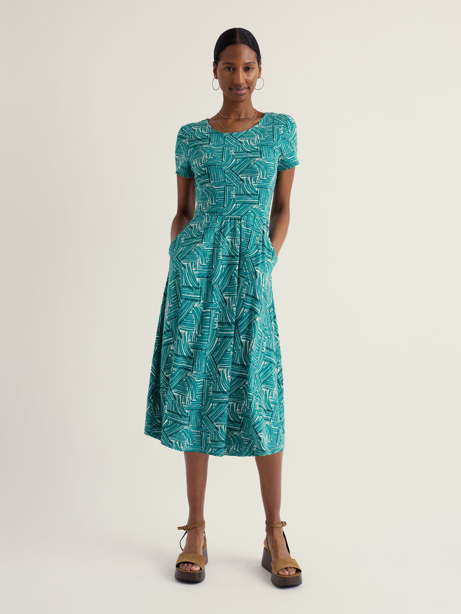 Seasalt Lawn Lines Deep Dive Short-Sleeved April Dress